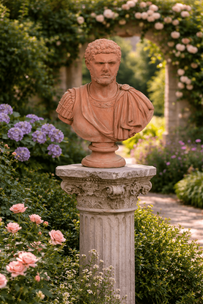 Buste de l’empereur Caracalla en terre cuite d’Impruneta